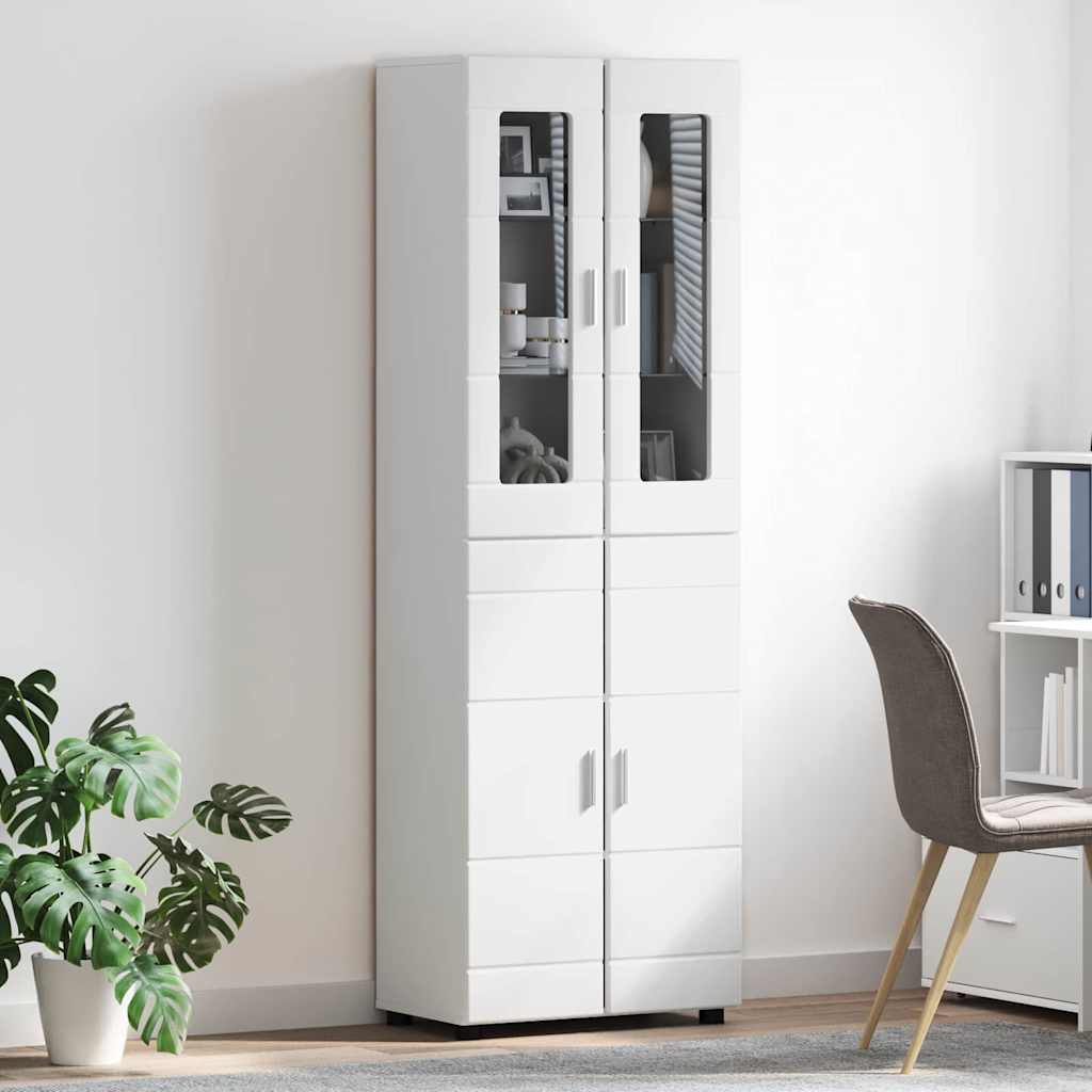 Haut Armoire FLORIN 60 x 35 x 182 cm Blanc Bois d'ingénierie