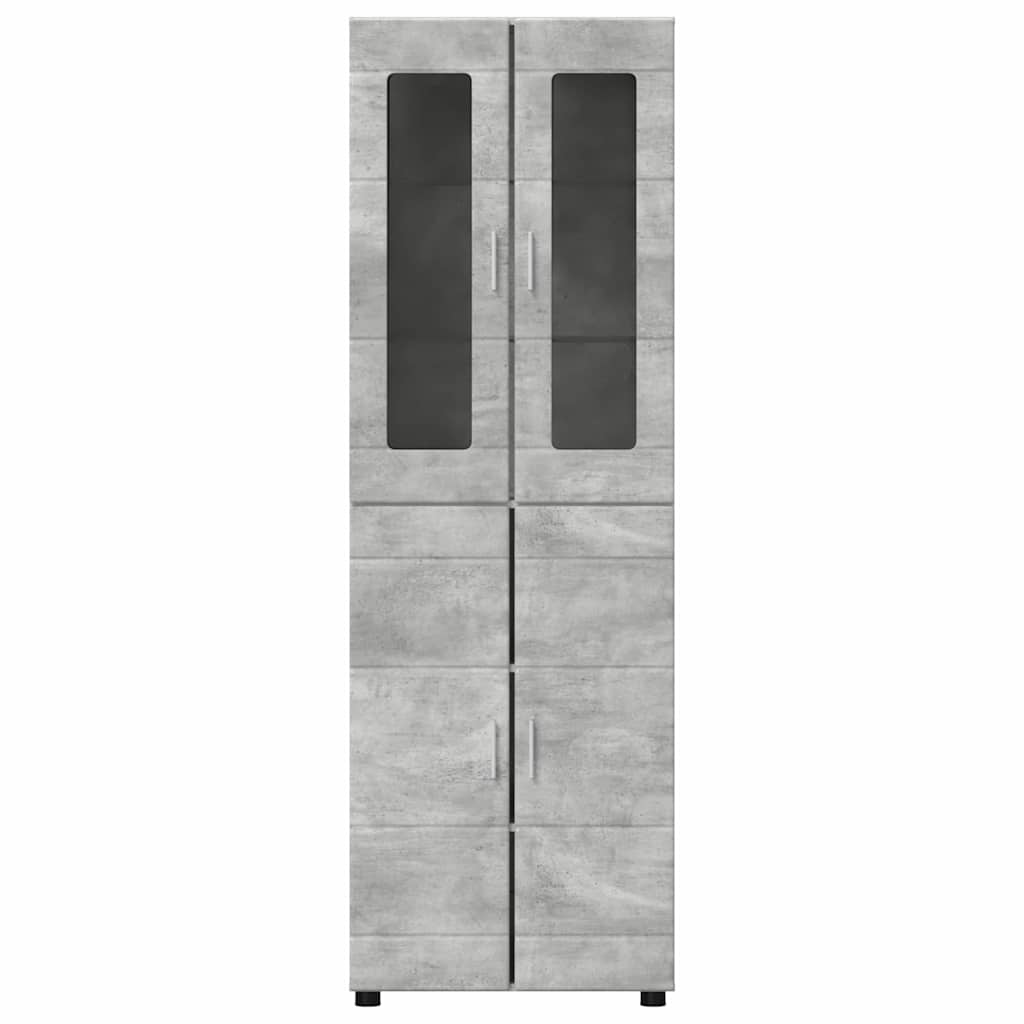Haut Armoire Gris béton 60 x 35 x 182 cm Bois d'ingénierie - XIOS