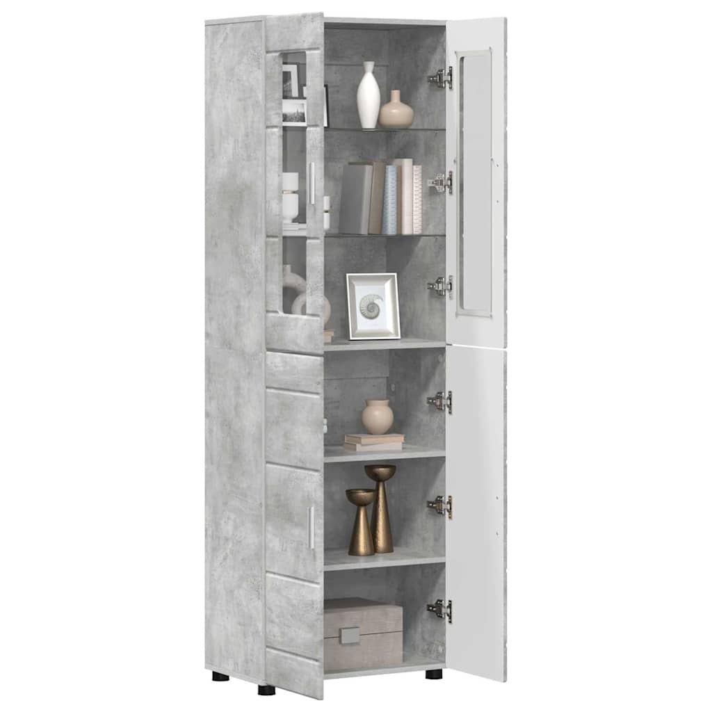 Haut Armoire Gris béton 60 x 35 x 182 cm Bois d'ingénierie - XIOS