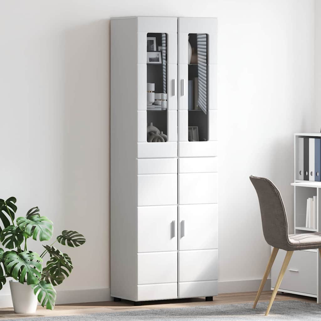 Haut Armoire FLORIN 60 x 35 x 182 cm Blanc brillant