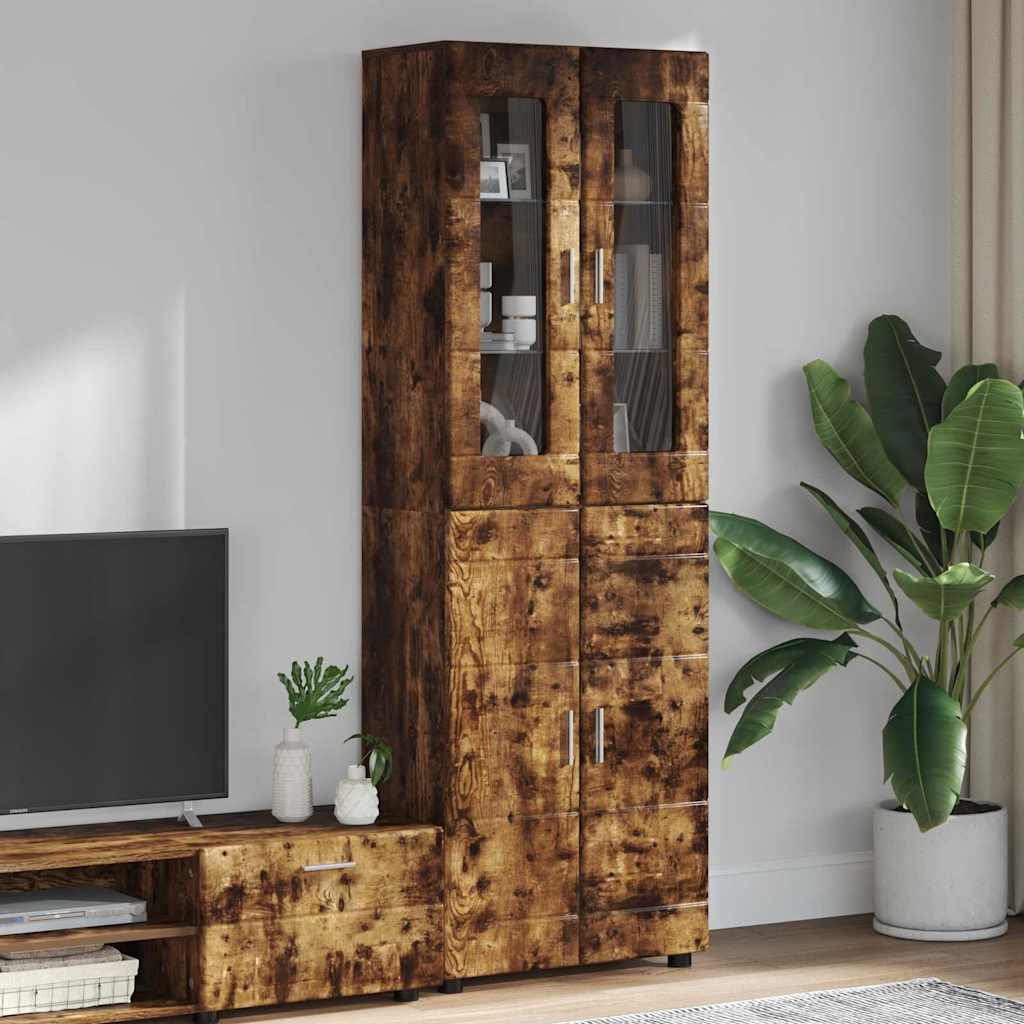 Haut Armoire FLORIN 60 x 35 x 182 cm Chêne fumé - XIOS