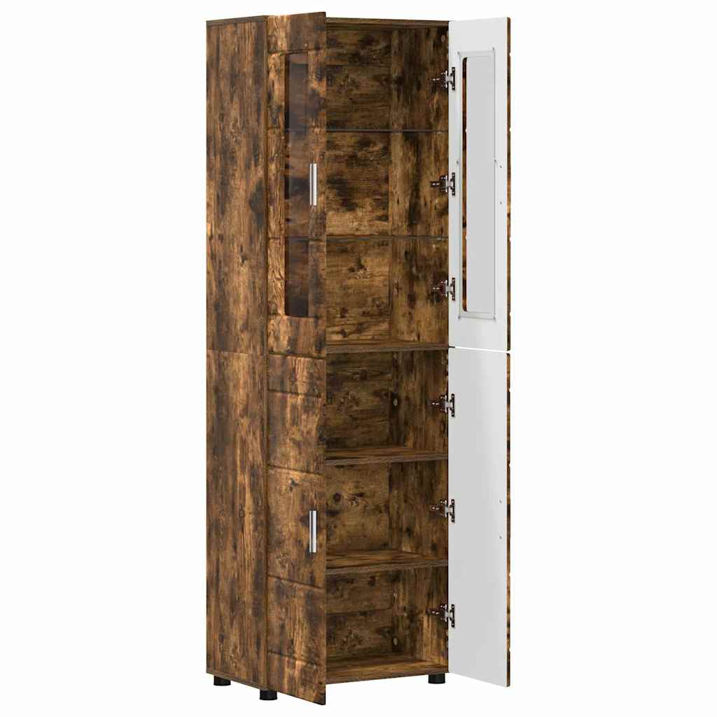 Haut Armoire FLORIN 60 x 35 x 182 cm Chêne fumé - XIOS