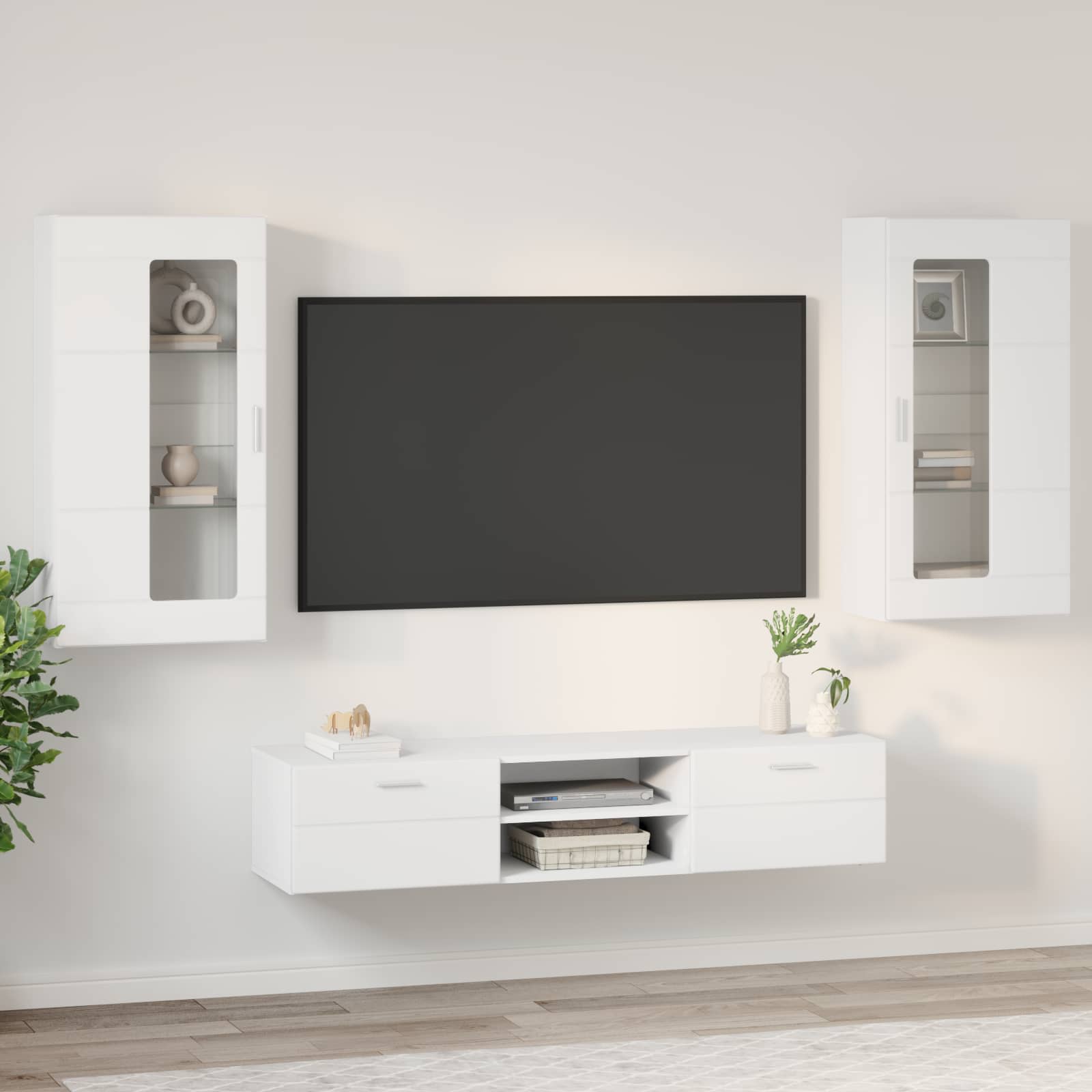 Ensemble meuble TV FLORIN 3 pcs Blanc Bois d'ingénierie - XIOS