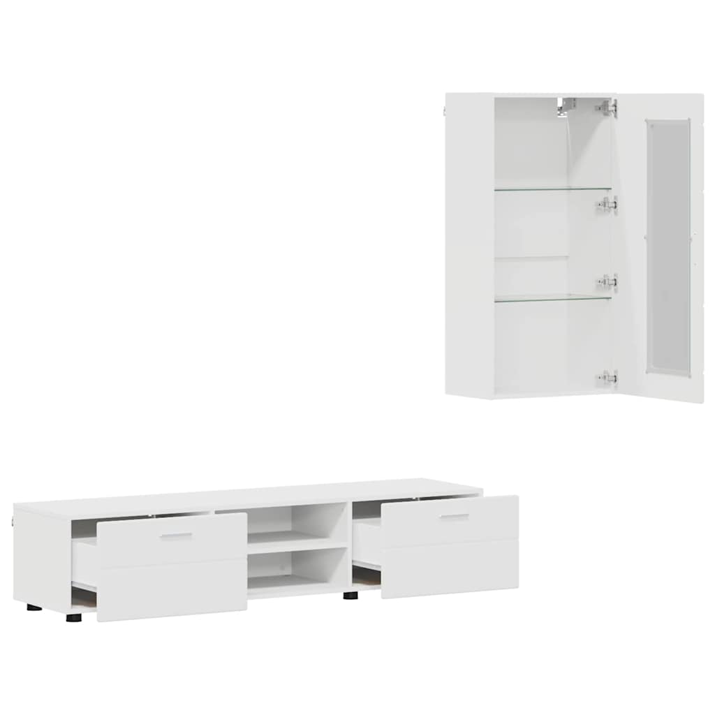 Ensemble meuble TV FLORIN 3 pcs Blanc Bois d'ingénierie - XIOS