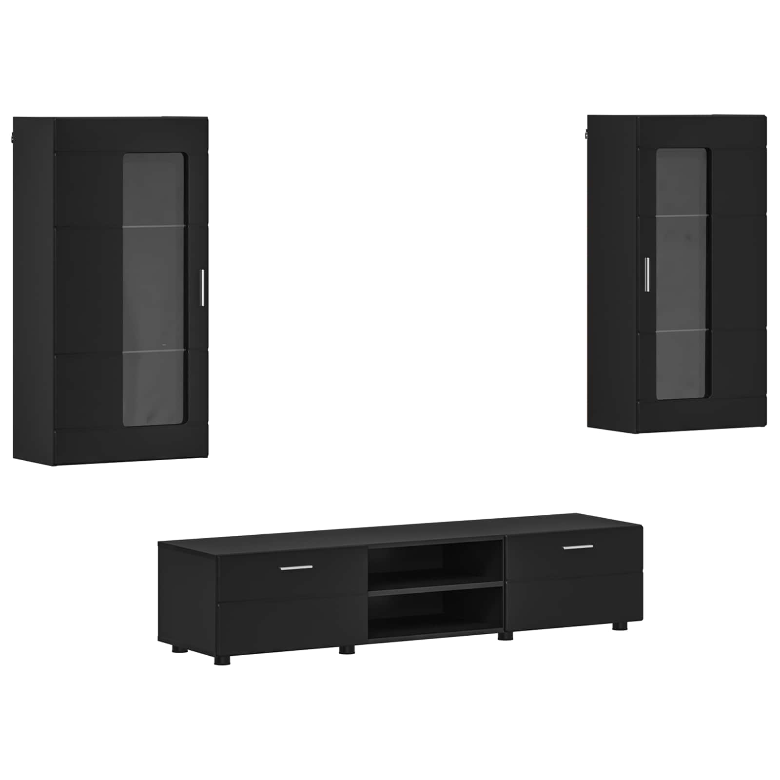 Ensemble meuble TV FLORIN 3 pcs Noir Bois d'ingénierie - XIOS