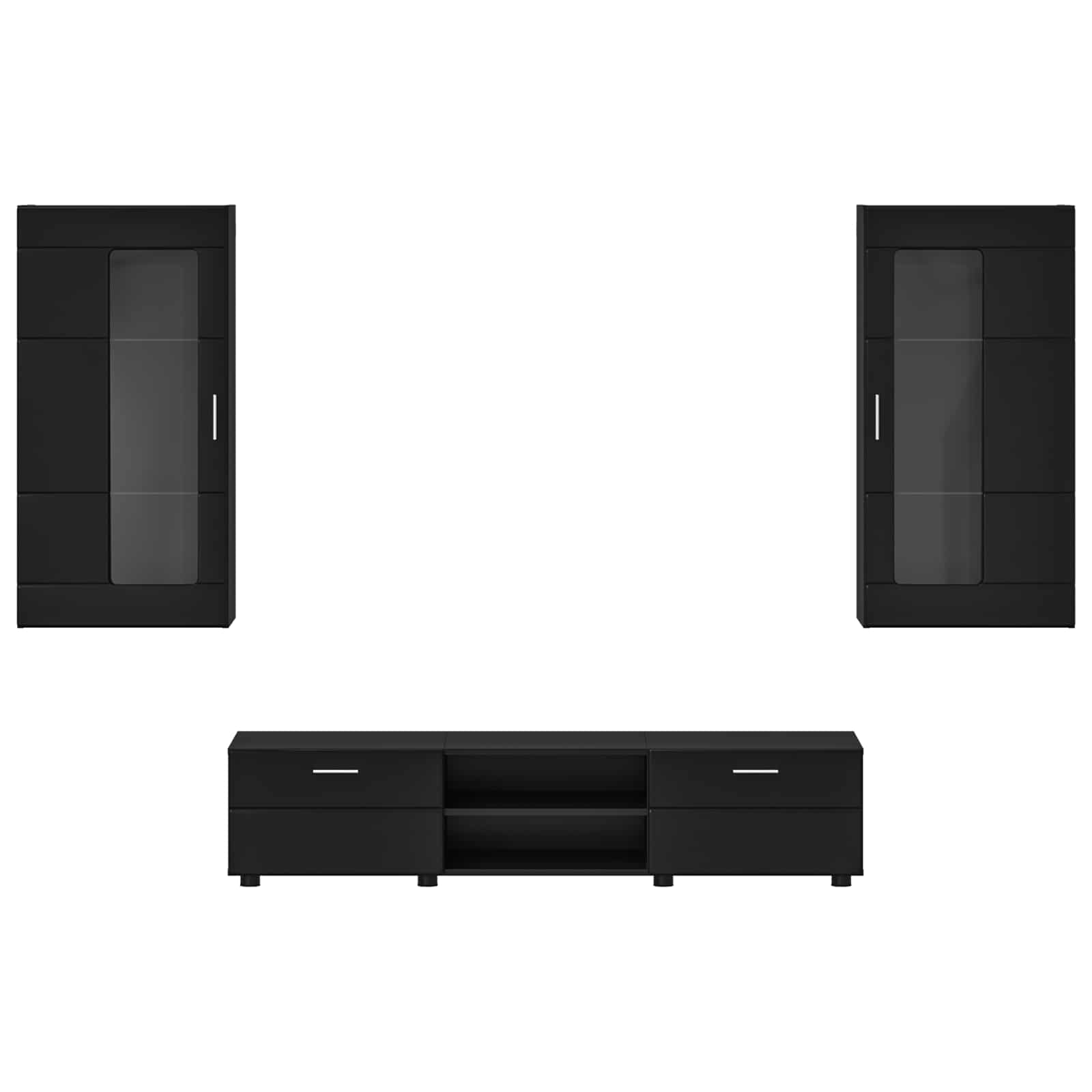 Ensemble meuble TV FLORIN 3 pcs Noir Bois d'ingénierie - XIOS