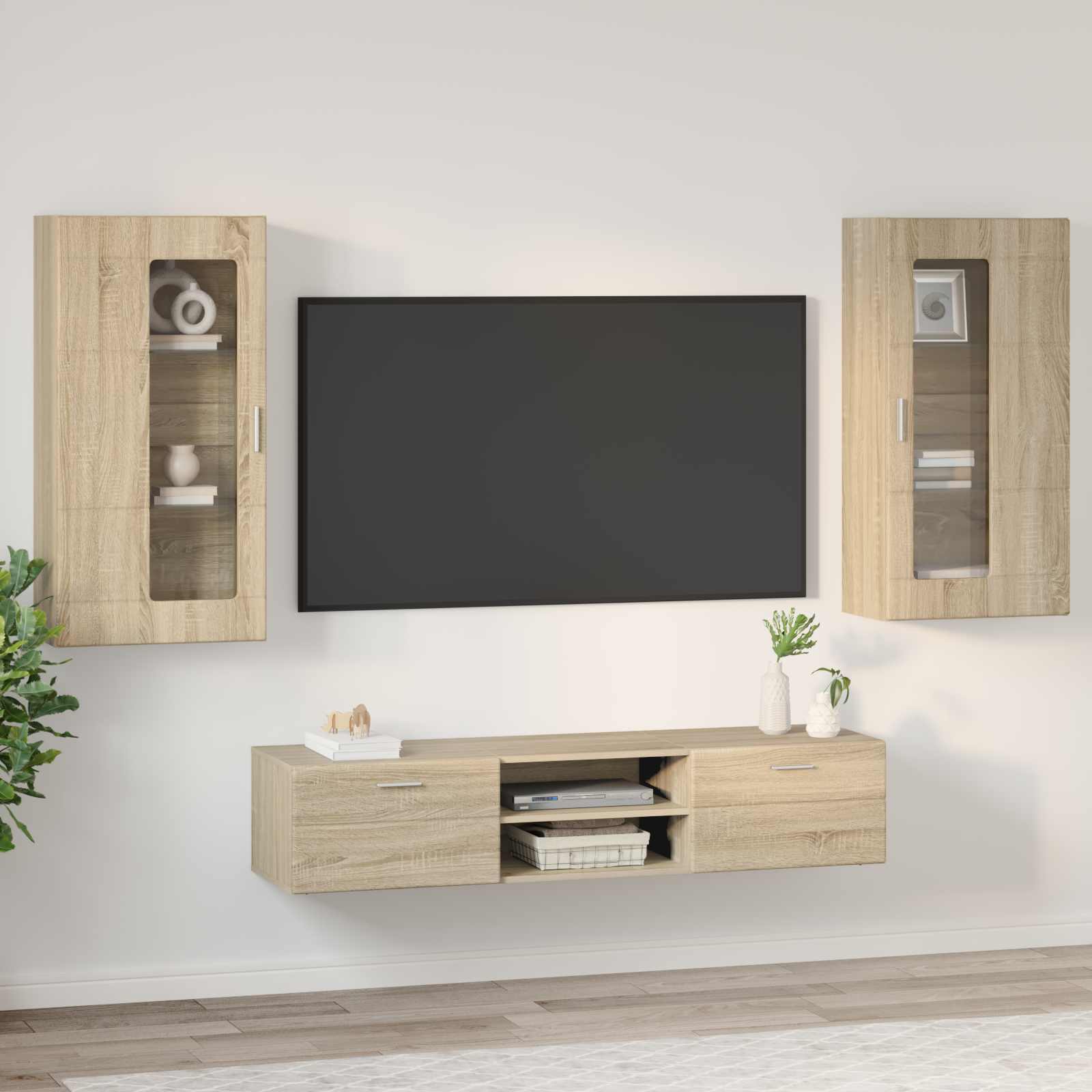 Ensemble meuble TV FLORIN 3 pcs Chêne Sonoma Bois d'ingénierie - XIOS