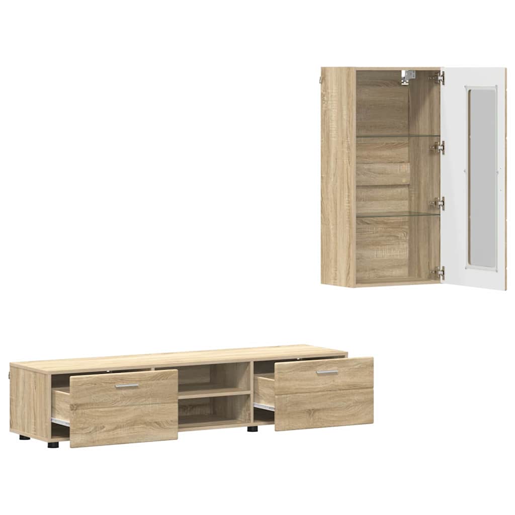 Ensemble meuble TV FLORIN 3 pcs Chêne Sonoma Bois d'ingénierie - XIOS