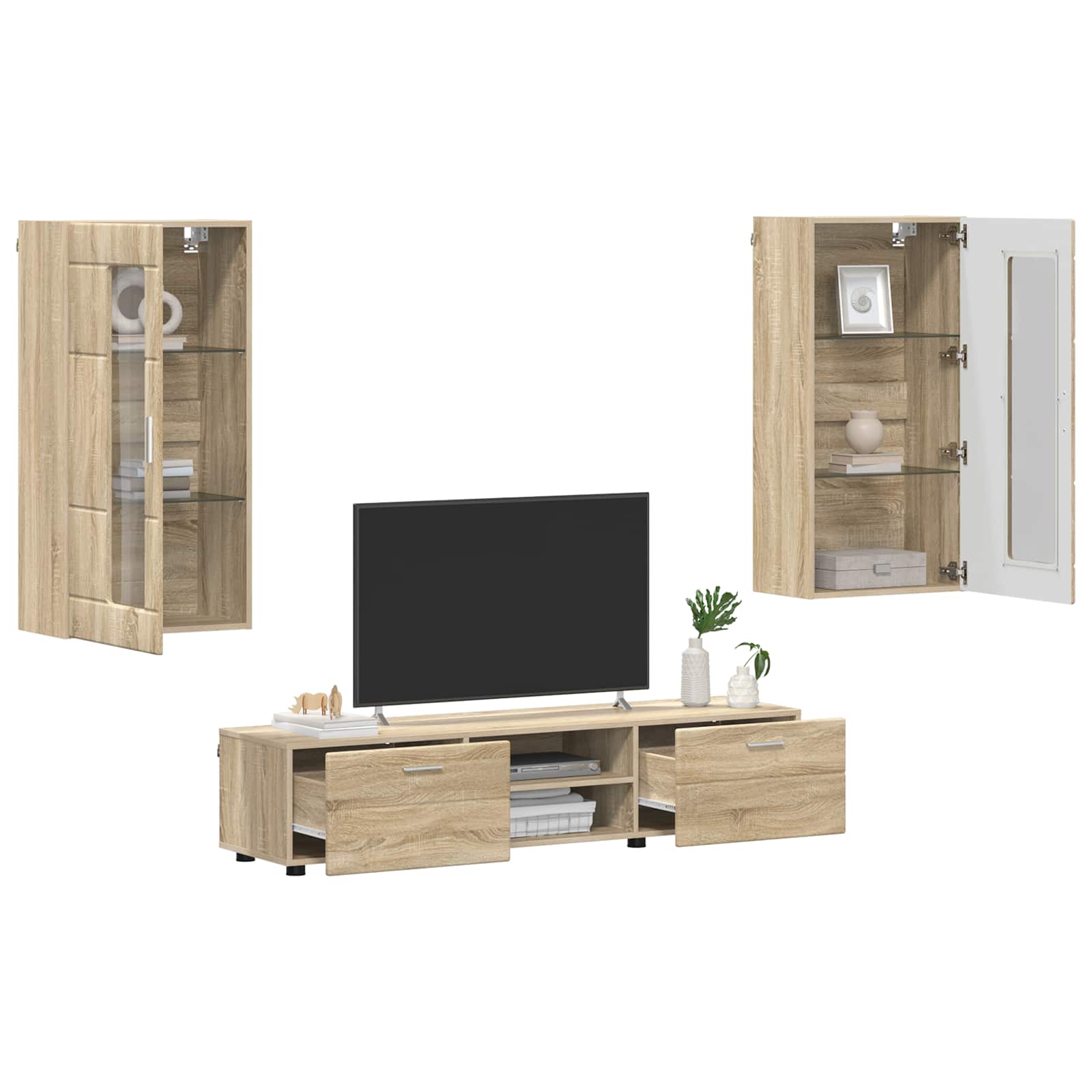 Ensemble meuble TV FLORIN 3 pcs Chêne Sonoma Bois d'ingénierie - XIOS