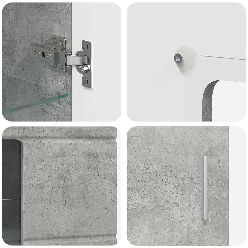 Ensemble meuble TV FLORIN 3 pcs Gris béton Bois d'ingénierie - XIOS