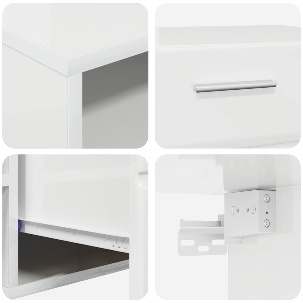 Ensemble meuble TV avec tiroir FLORIN 3 pcs Blanc brillant - XIOS