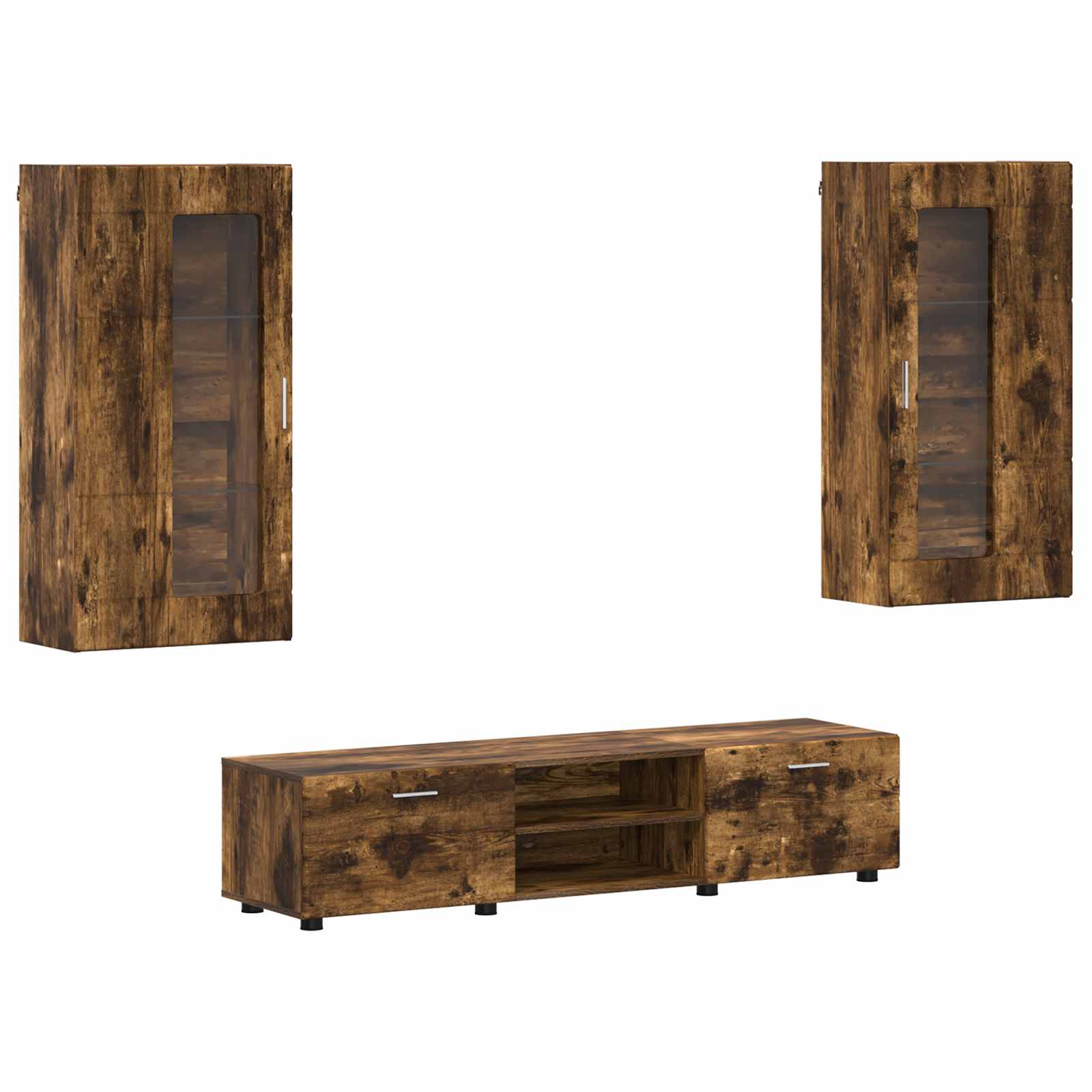 Ensemble meuble TV FLORIN 3 pcs Chêne fumé Bois d'ingénierie - XIOS
