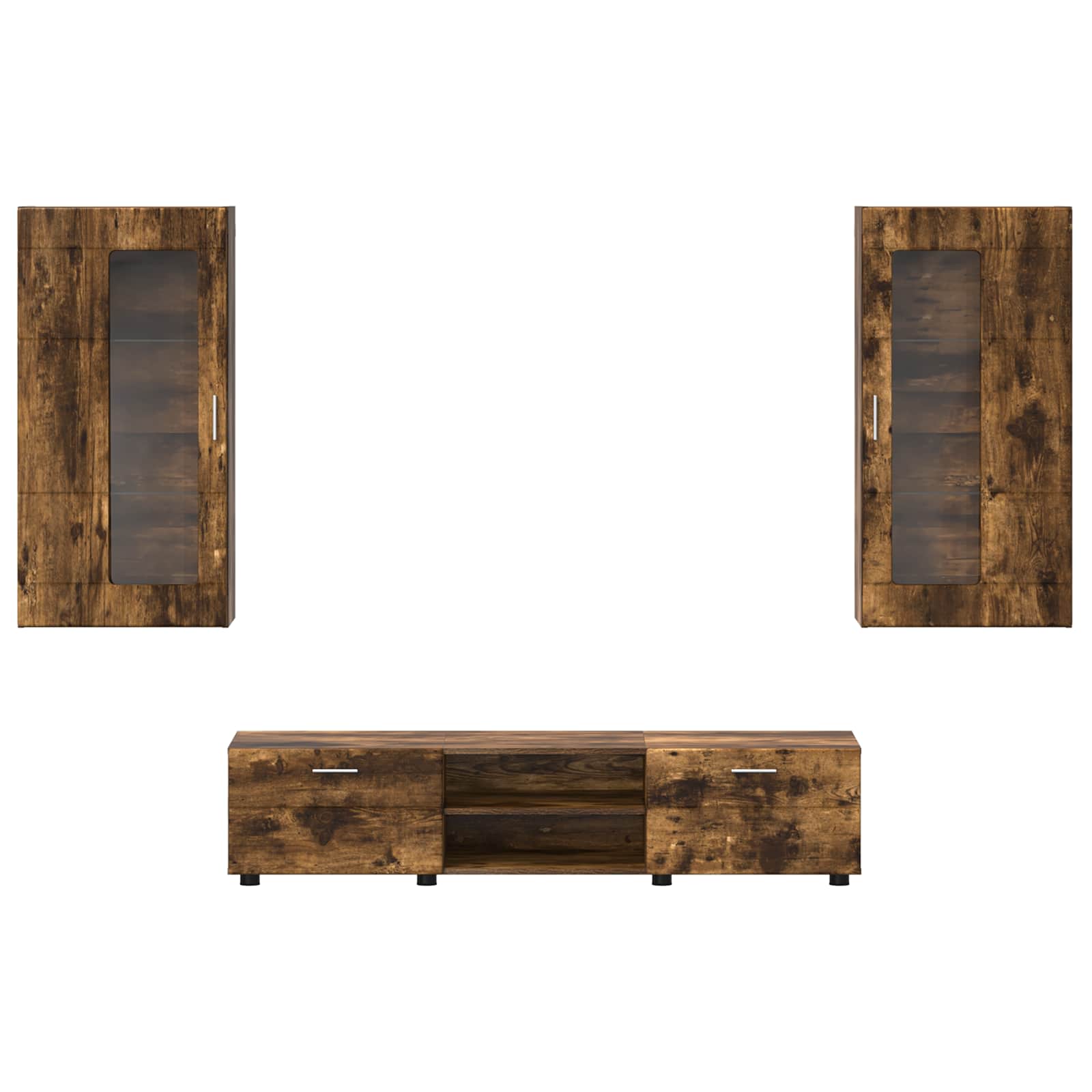 Ensemble meuble TV FLORIN 3 pcs Chêne fumé Bois d'ingénierie - XIOS