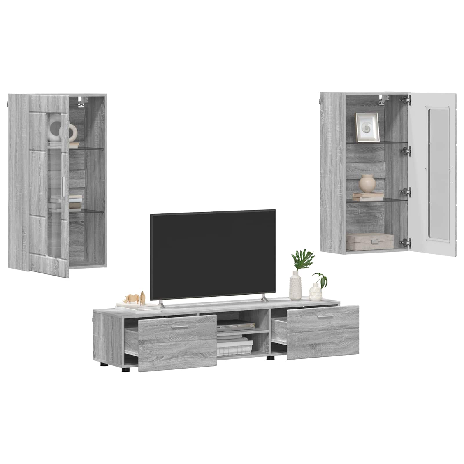 Ensemble meuble TV FLORIN 3 pcs Gris Sonoma Bois d'ingénierie - XIOS