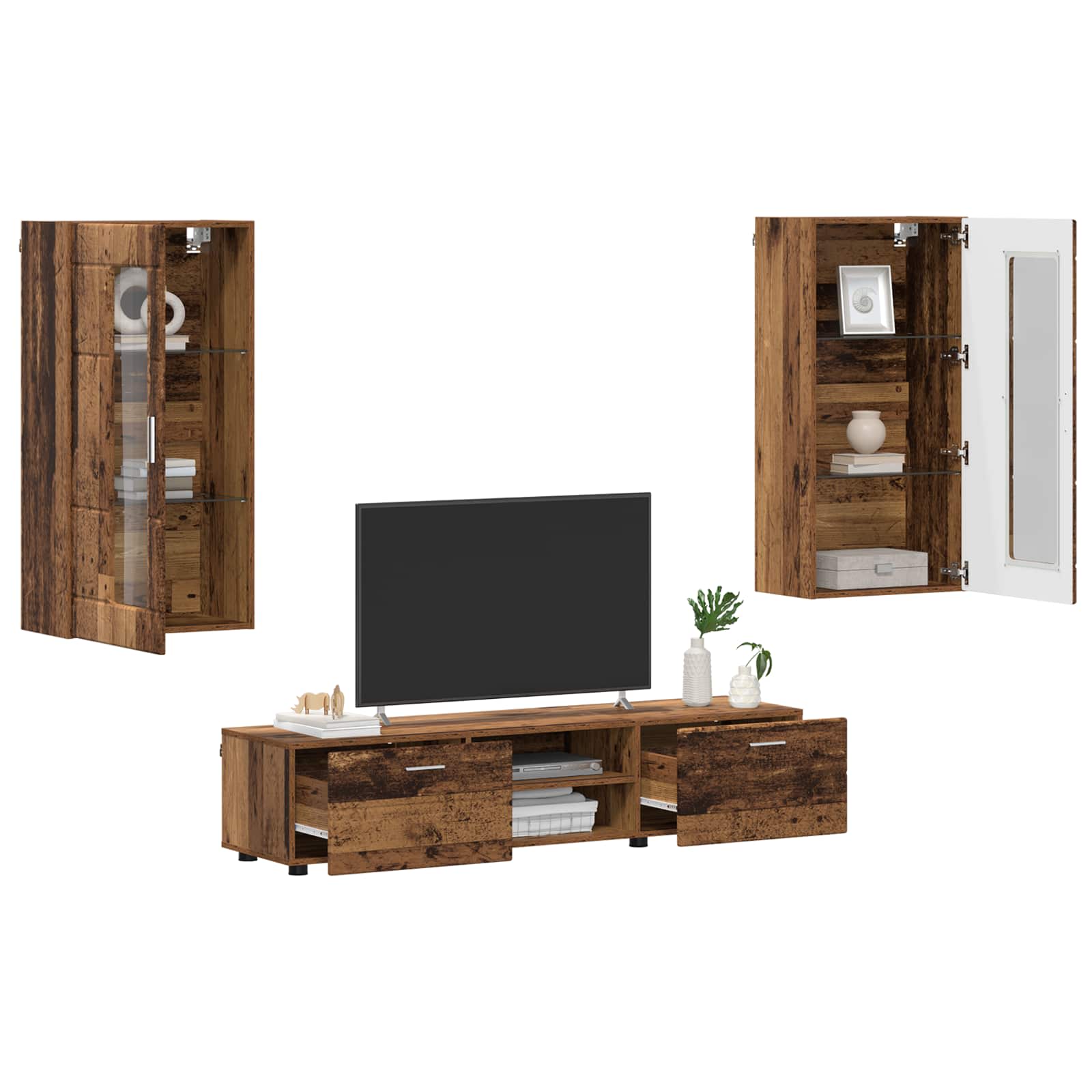Ensemble meuble TV FLORIN 3 pcs Bois ancien Bois d'ingénierie - XIOS