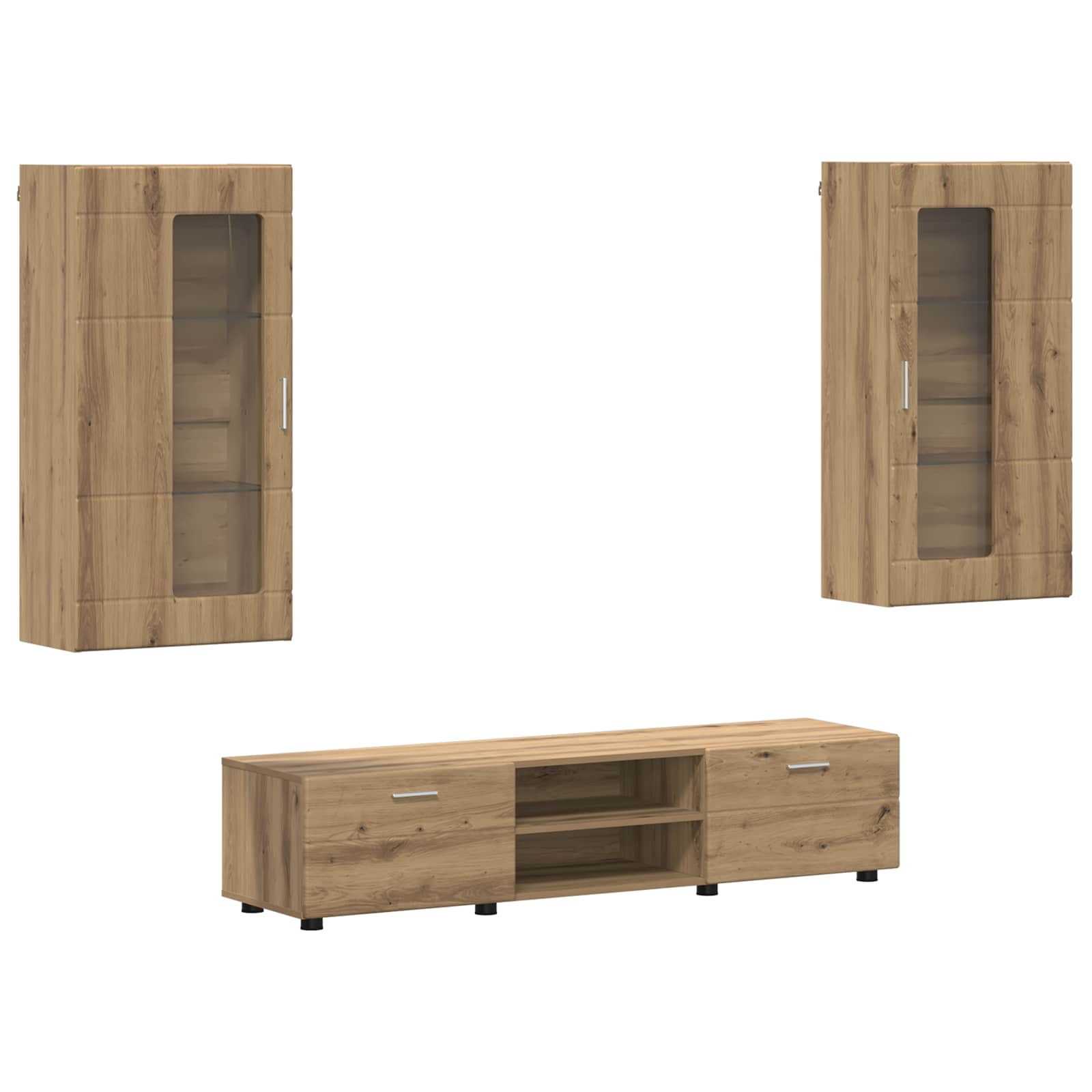Ensemble meuble TV avec tiroir FLORIN 3 pcs Chêne artisanal - XIOS