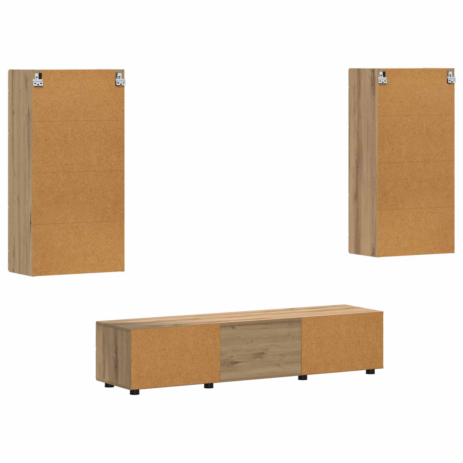 Ensemble meuble TV avec tiroir FLORIN 3 pcs Chêne artisanal - XIOS