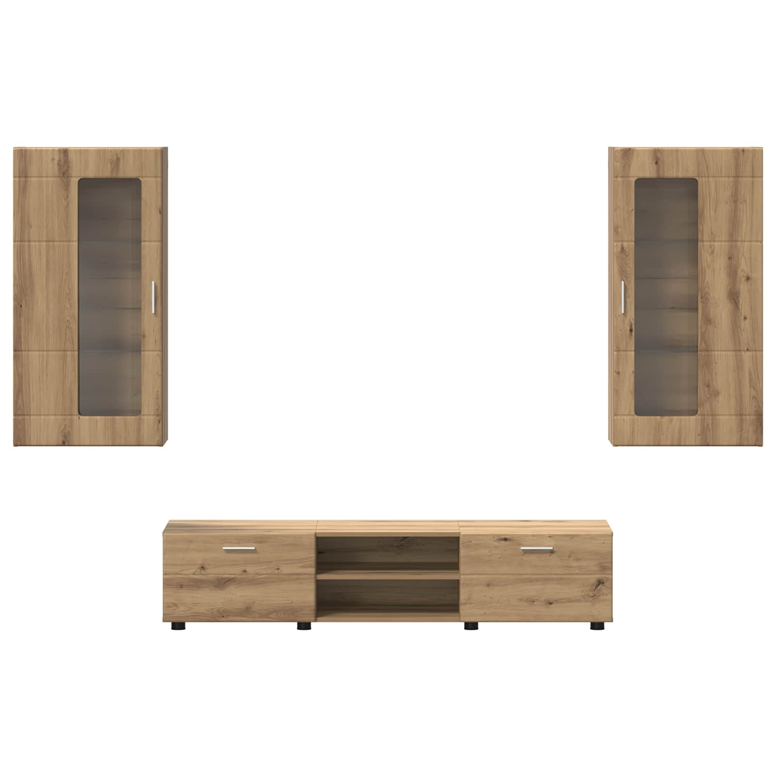 Ensemble meuble TV avec tiroir FLORIN 3 pcs Chêne artisanal - XIOS