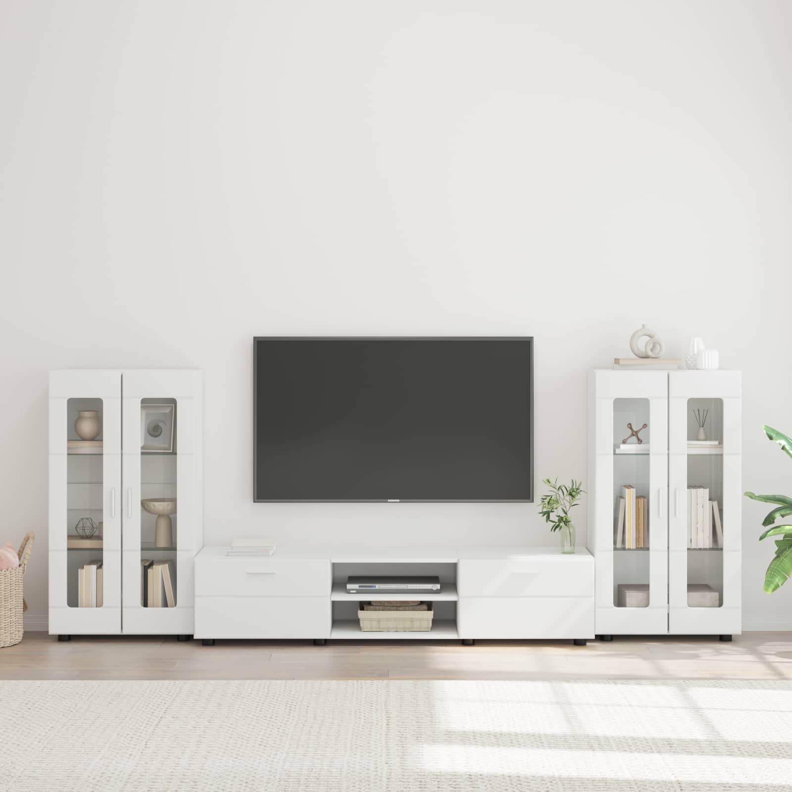 Ensemble meuble TV FLORIN 3 pcs Blanc Bois d'ingénierie