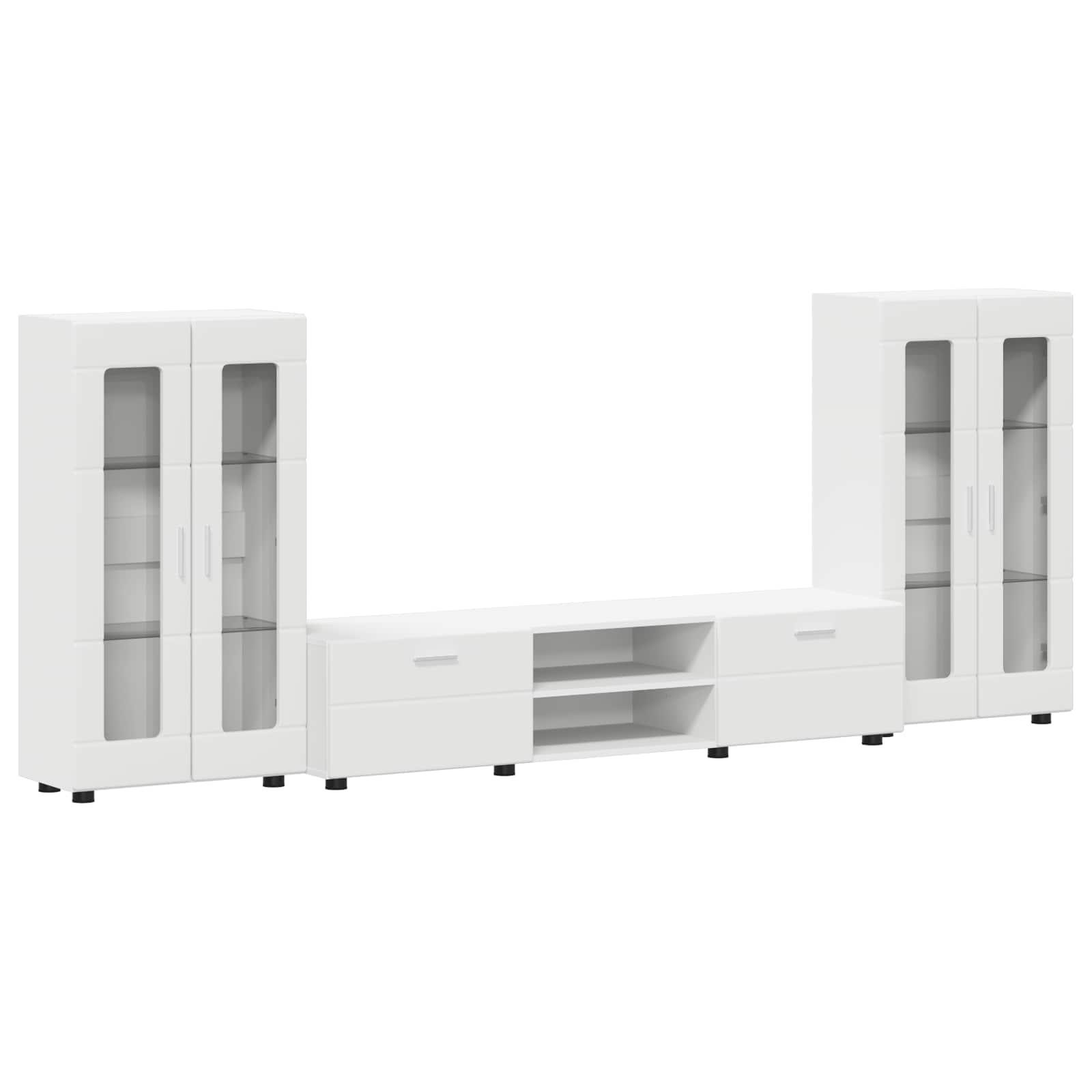 Ensemble meuble TV FLORIN 3 pcs Blanc Bois d'ingénierie