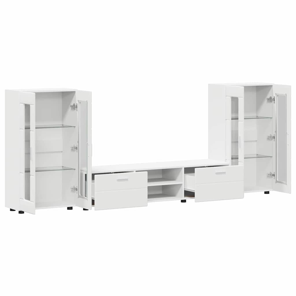 Ensemble meuble TV FLORIN 3 pcs Blanc Bois d'ingénierie