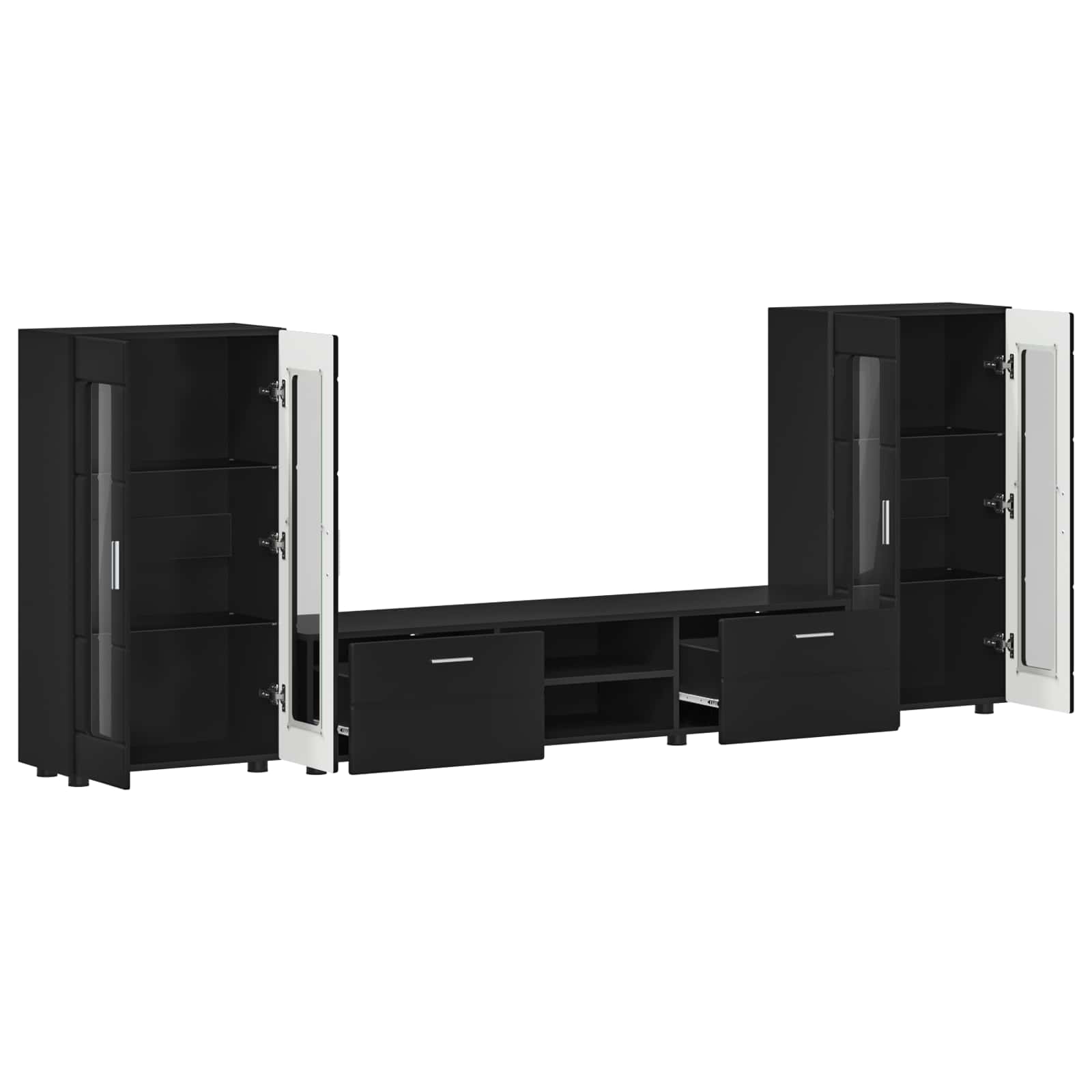 Ensemble meuble TV FLORIN 3 pcs Noir Bois d'ingénierie - XIOS
