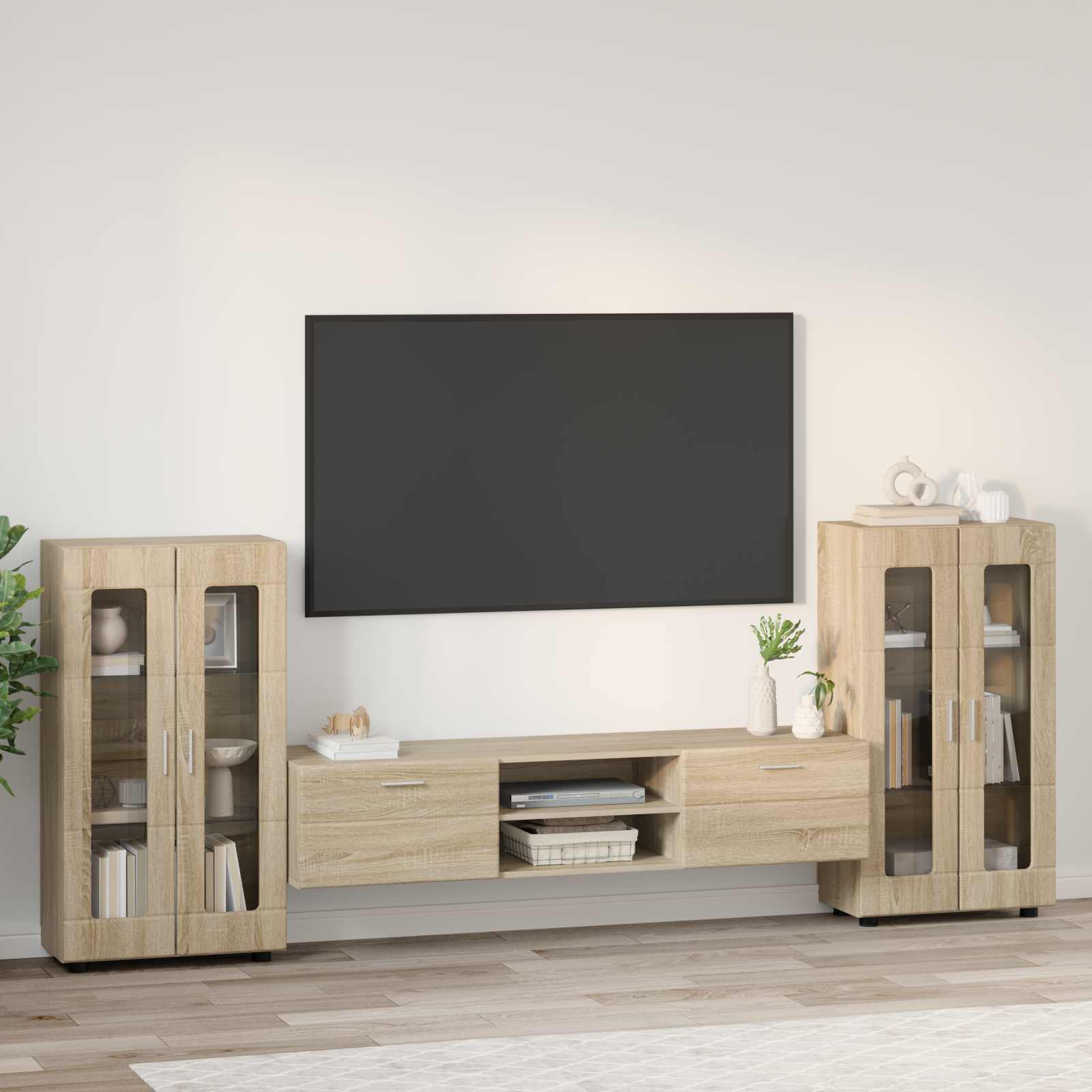 Ensemble meuble TV FLORIN 3 pcs Chêne Sonoma Bois d'ingénierie - XIOS