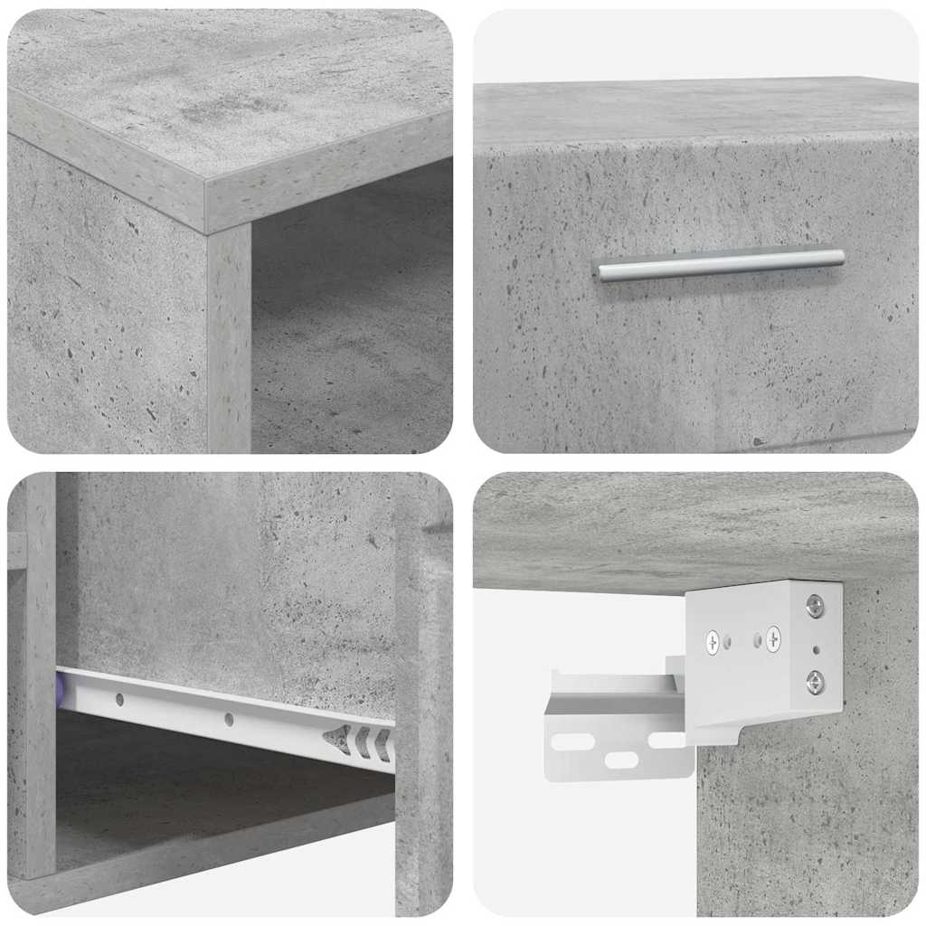 Ensemble meuble TV FLORIN 3 pcs Gris béton Bois d'ingénierie
