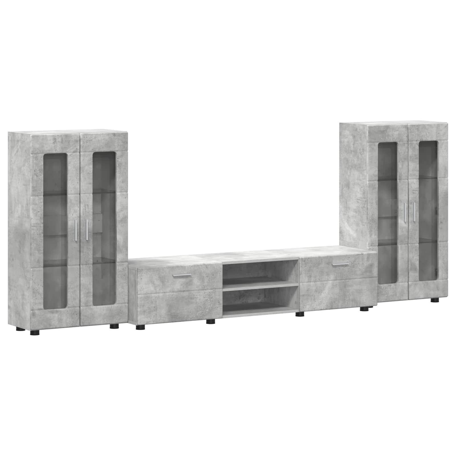 Ensemble meuble TV FLORIN 3 pcs Gris béton Bois d'ingénierie