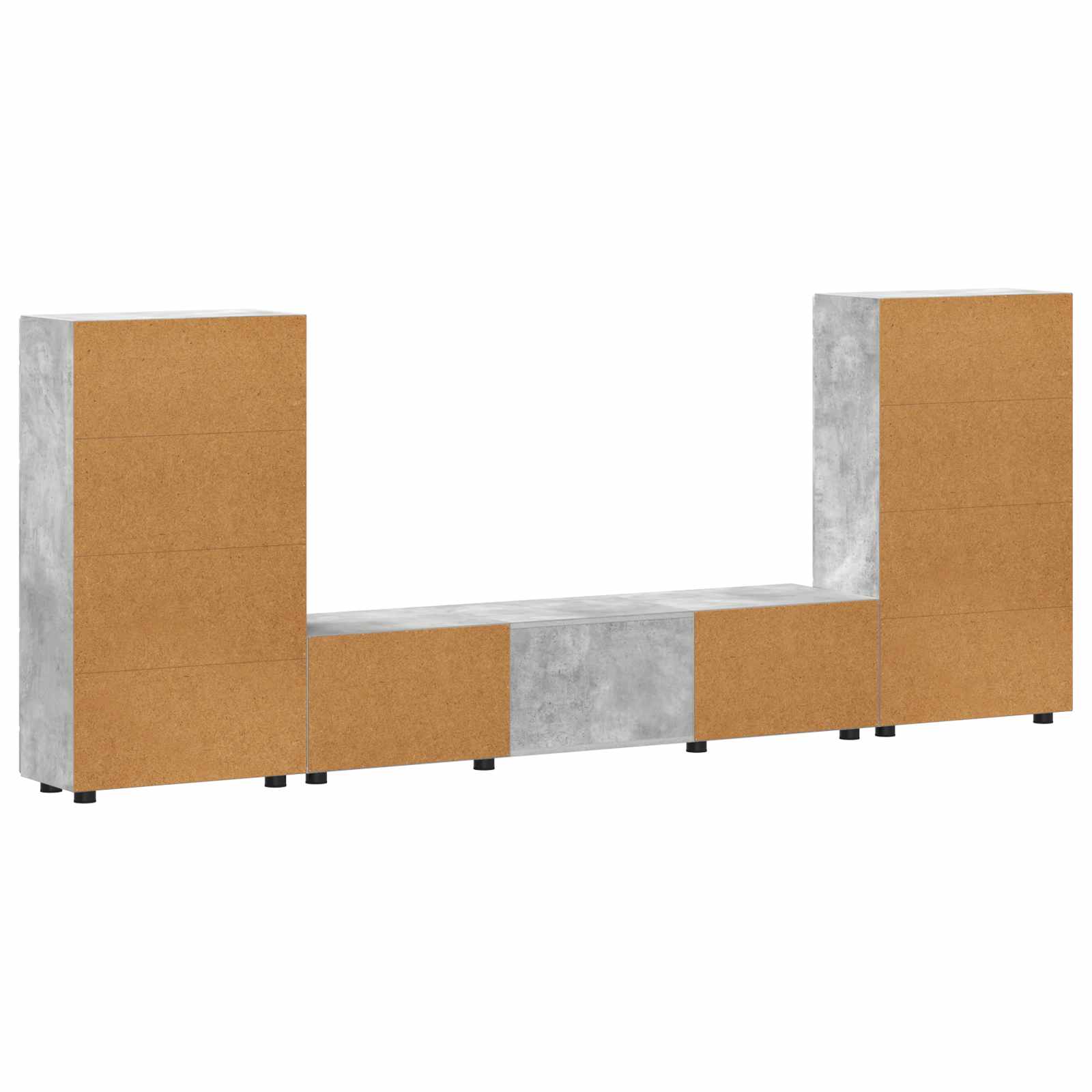 Ensemble meuble TV FLORIN 3 pcs Gris béton Bois d'ingénierie
