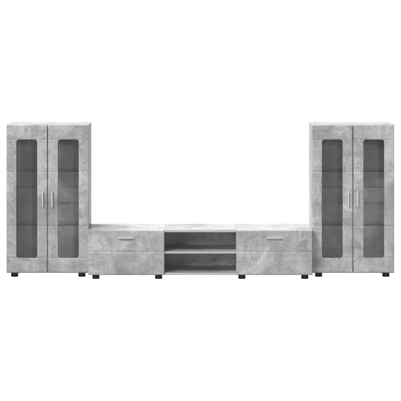 Ensemble meuble TV FLORIN 3 pcs Gris béton Bois d'ingénierie