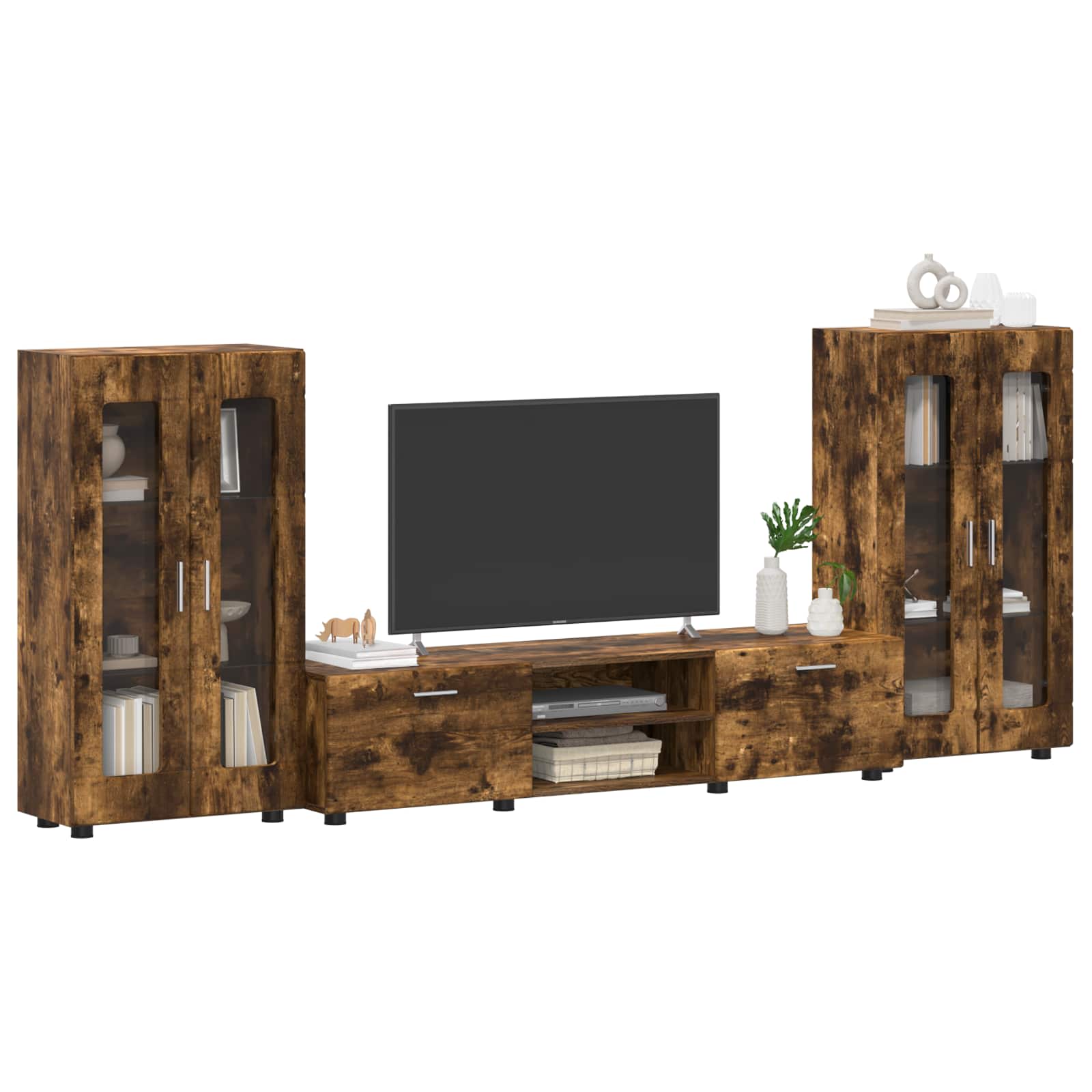 Ensemble meuble TV FLORIN 3 pcs Chêne fumé Bois d'ingénierie