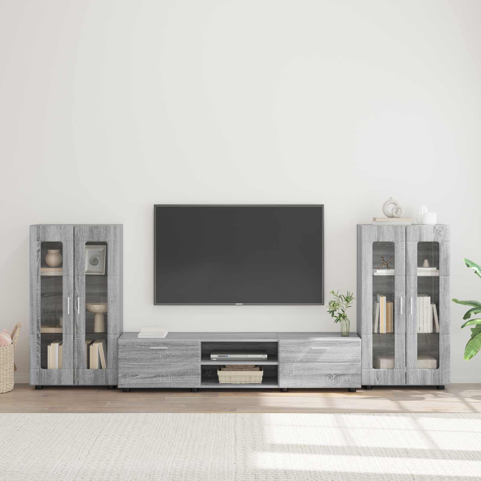 Ensemble meuble TV FLORIN 3 pcs Gris Sonoma Bois d'ingénierie