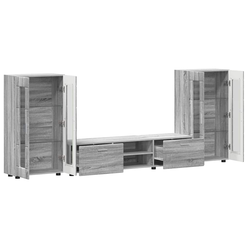 Ensemble meuble TV FLORIN 3 pcs Gris Sonoma Bois d'ingénierie