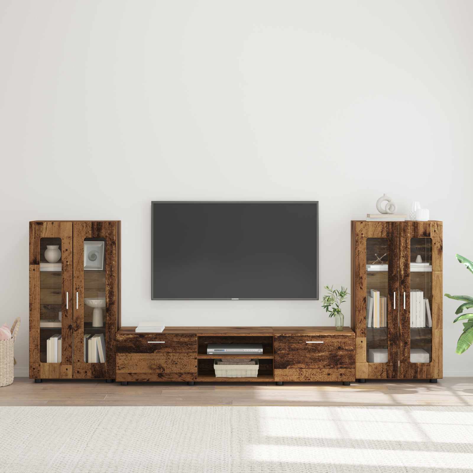 Ensemble meuble TV FLORIN 3 pcs Bois ancien Bois d'ingénierie - XIOS