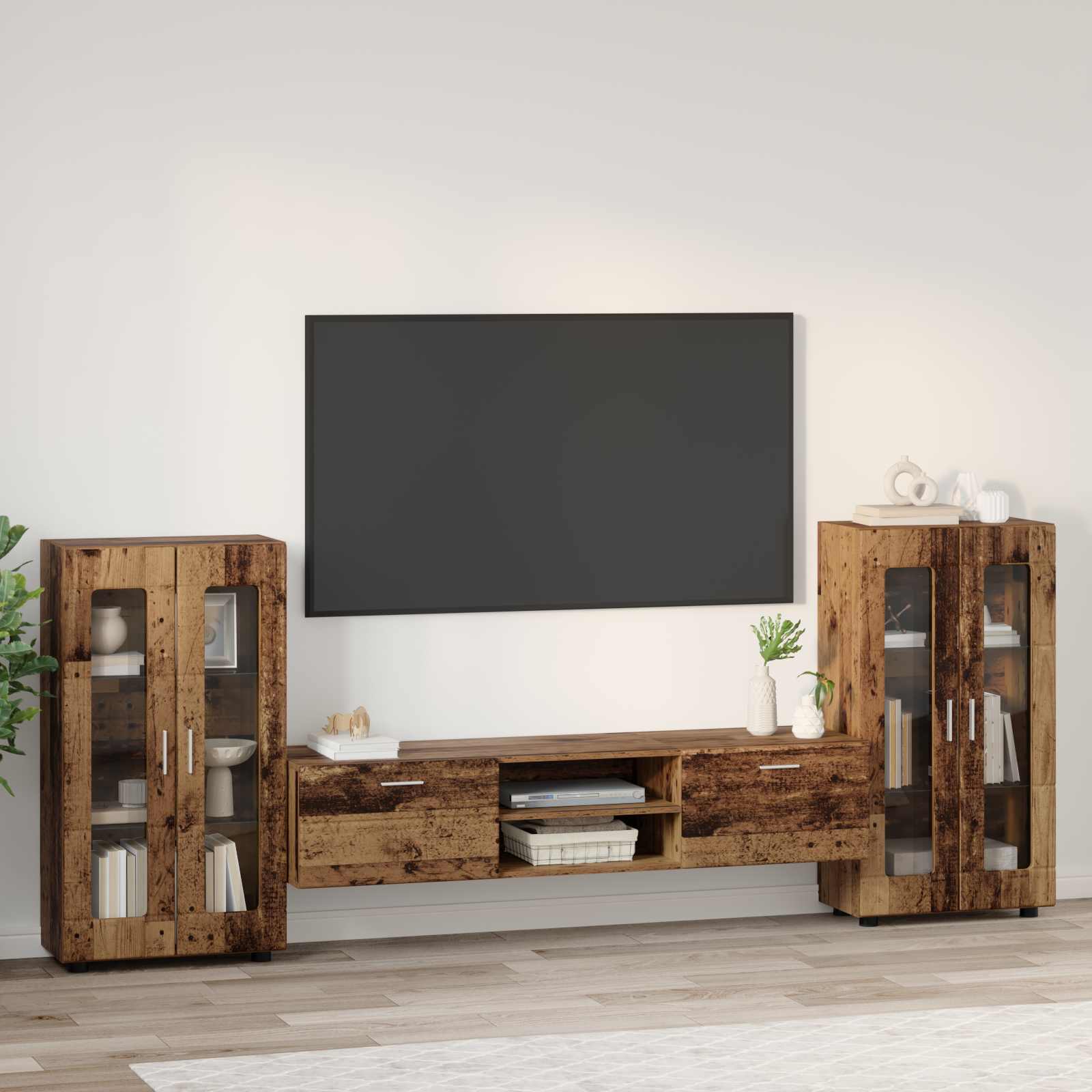 Ensemble meuble TV FLORIN 3 pcs Bois ancien Bois d'ingénierie - XIOS