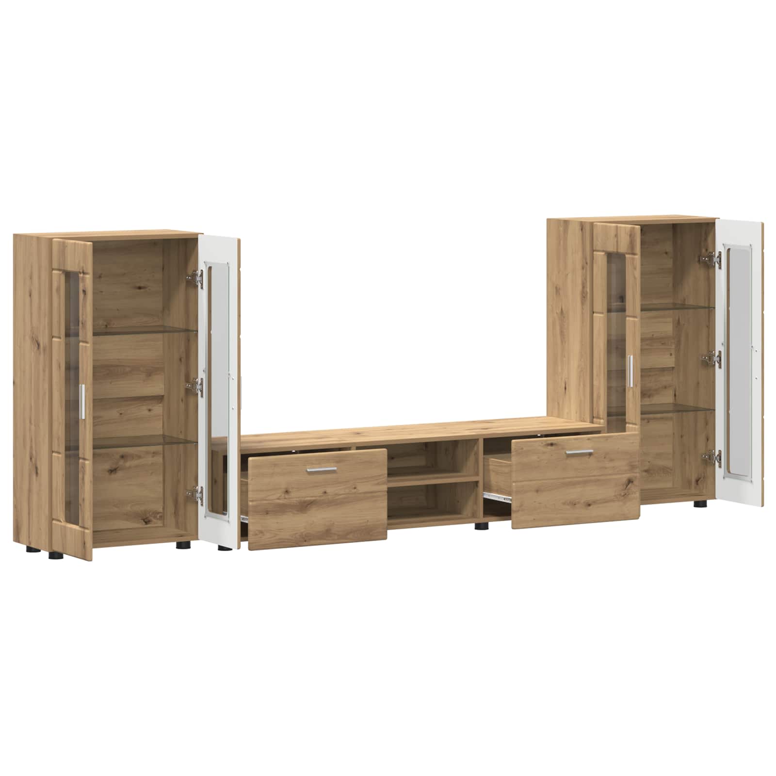 Ensemble meuble TV avec tiroir FLORIN 3 pcs Chêne artisanal - XIOS