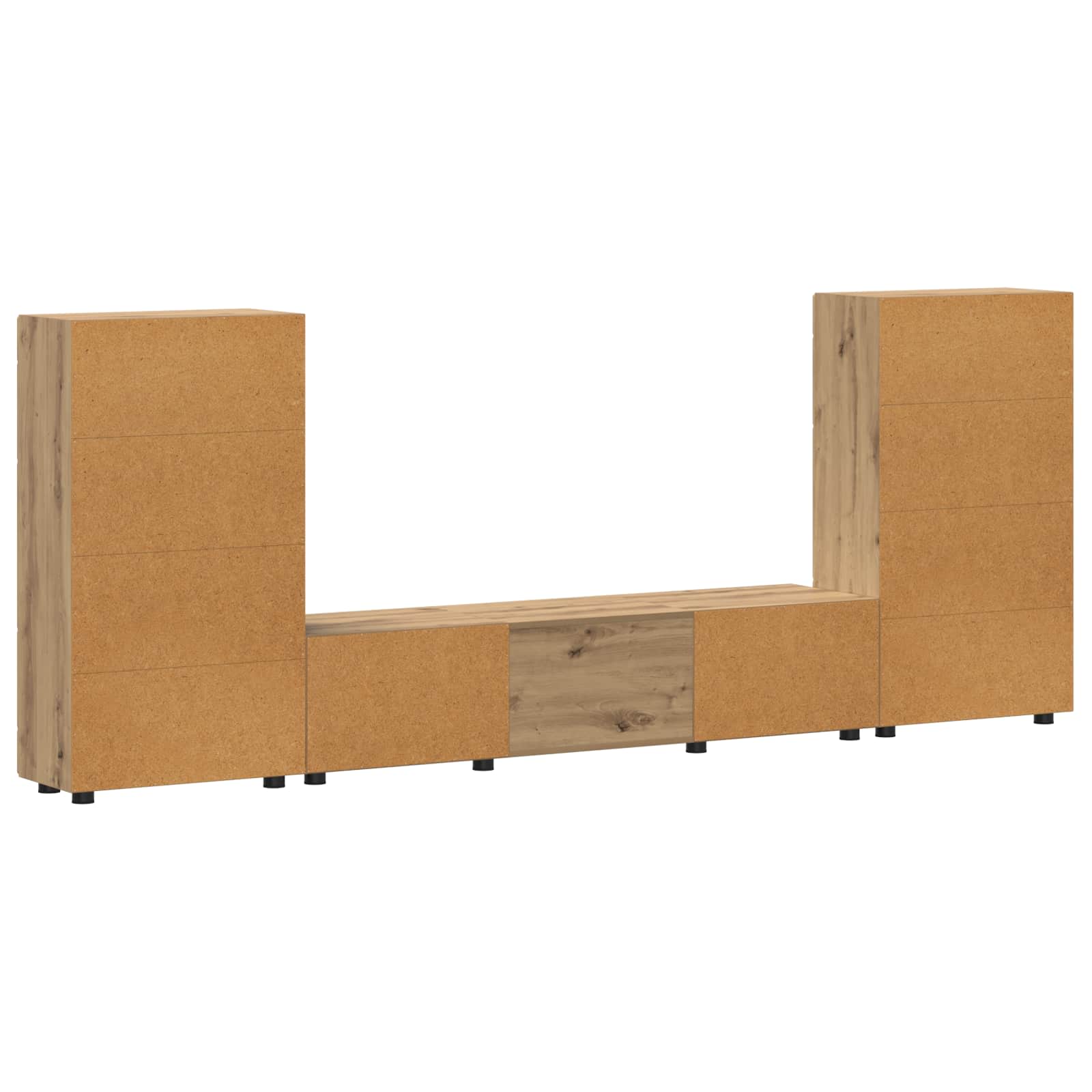 Ensemble meuble TV avec tiroir FLORIN 3 pcs Chêne artisanal - XIOS