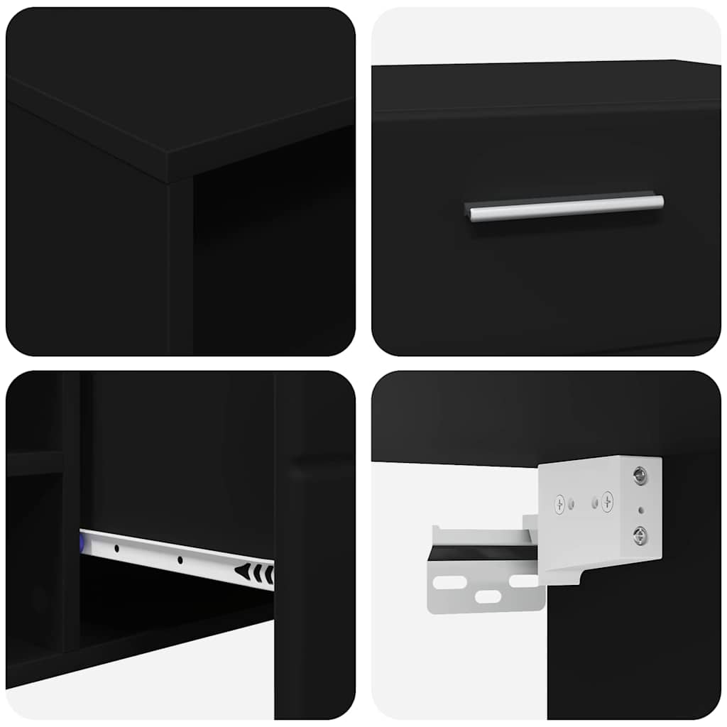 Ensemble meuble TV FLORIN 3 pcs Noir Bois d'ingénierie - XIOS