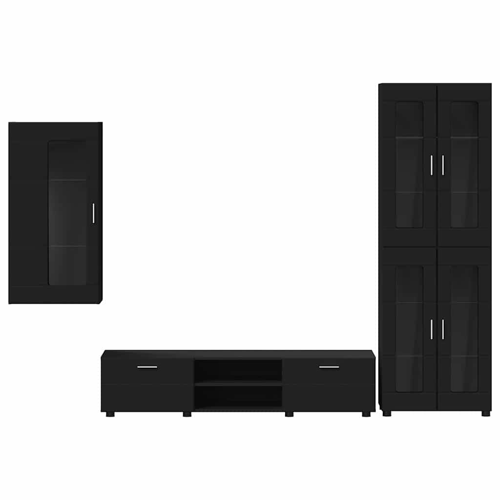 Ensemble meuble TV FLORIN 3 pcs Noir Bois d'ingénierie - XIOS