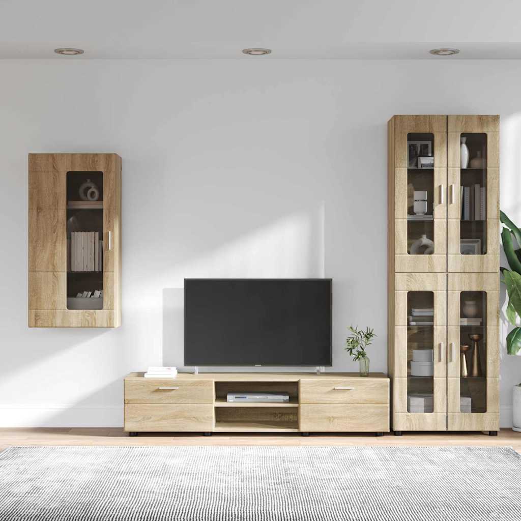 Ensemble meuble TV FLORIN 3 pcs Chêne Sonoma Bois d'ingénierie - XIOS