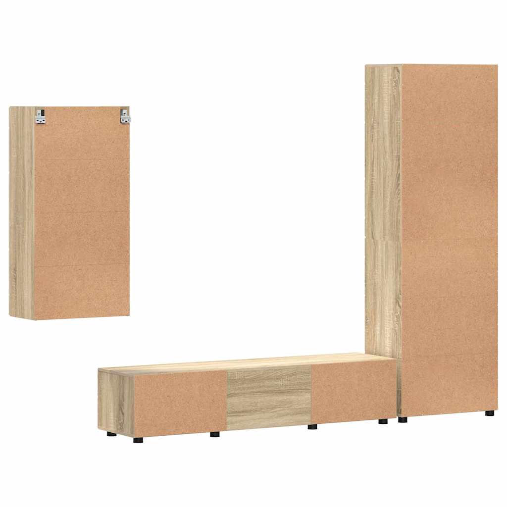 Ensemble meuble TV FLORIN 3 pcs Chêne Sonoma Bois d'ingénierie - XIOS