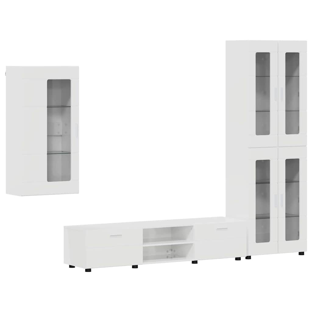 Ensemble meuble TV avec tiroir FLORIN 3 pcs Blanc brillant - XIOS