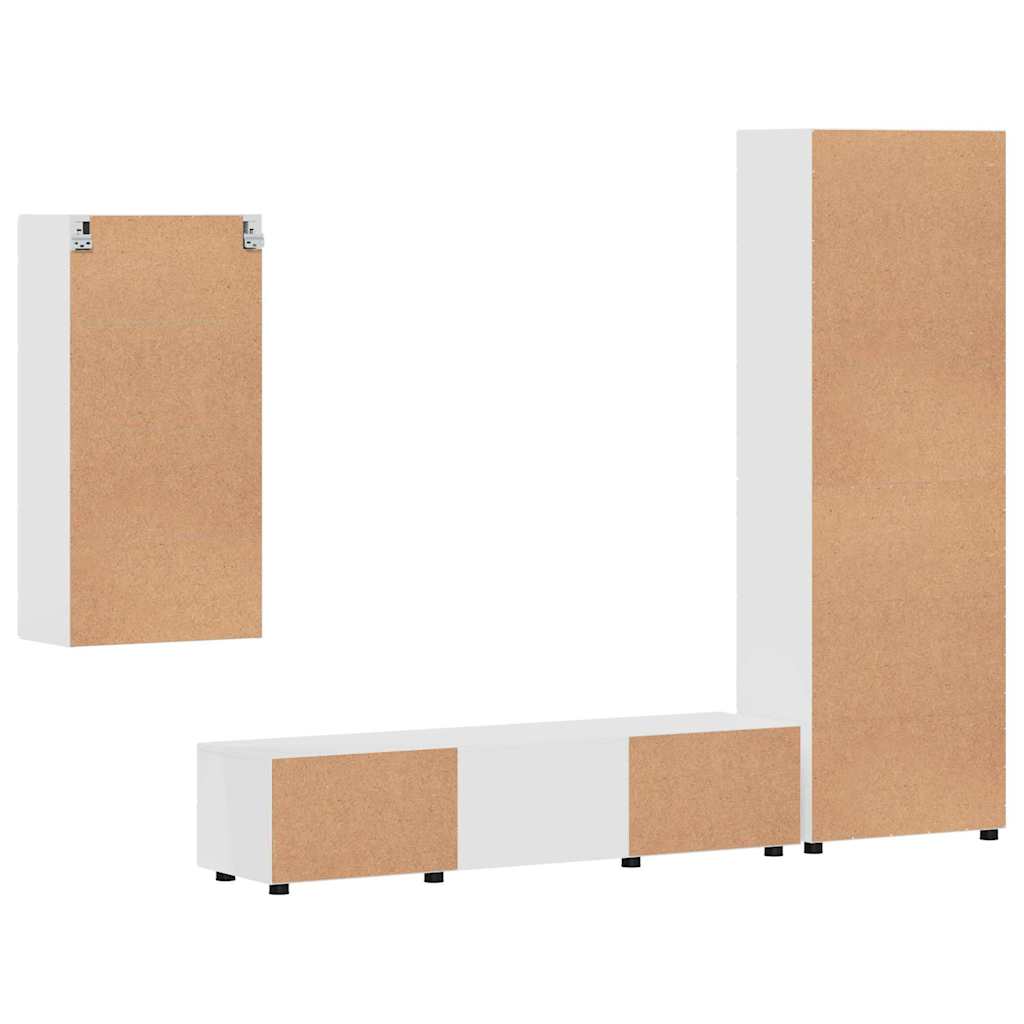 Ensemble meuble TV avec tiroir FLORIN 3 pcs Blanc brillant - XIOS