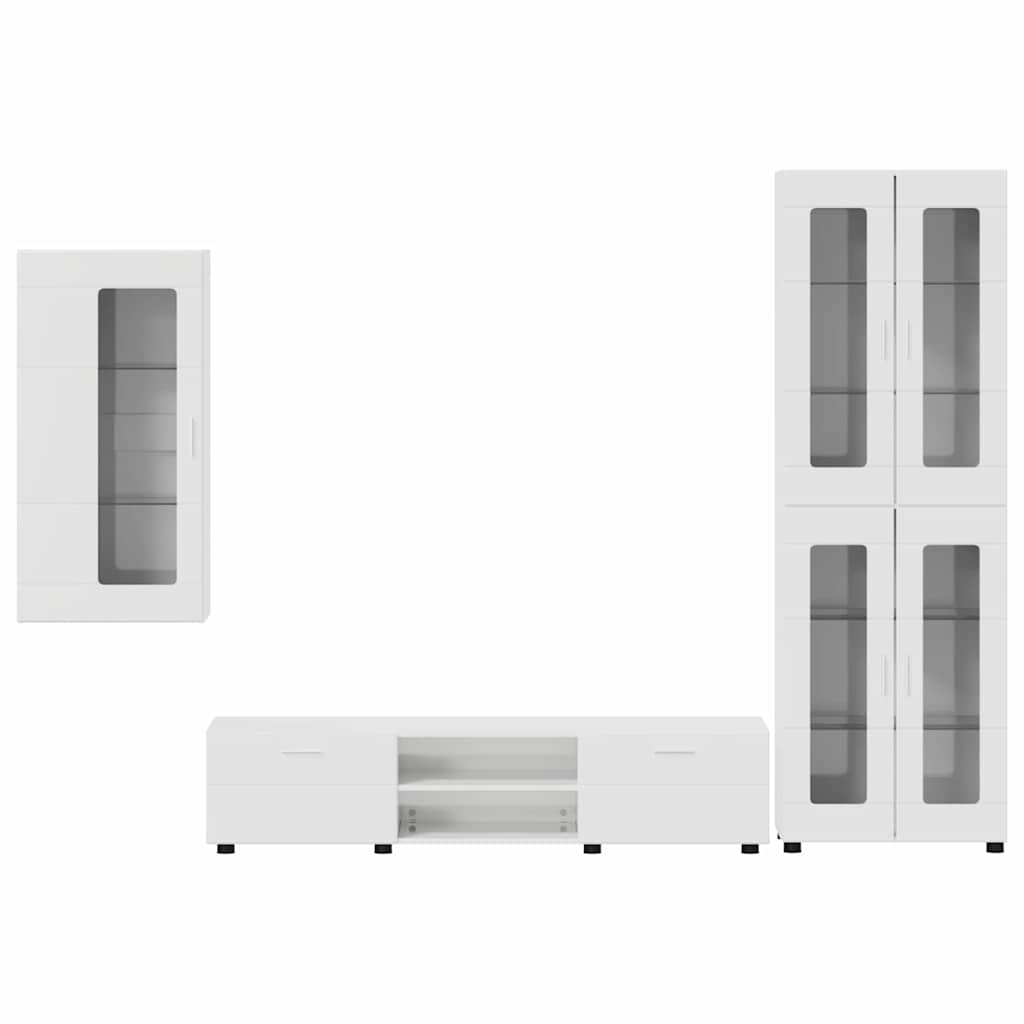 Ensemble meuble TV avec tiroir FLORIN 3 pcs Blanc brillant - XIOS