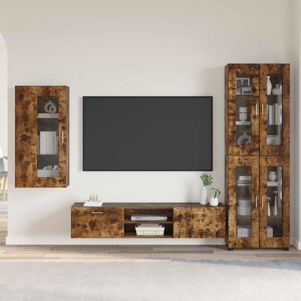 Ensemble meuble TV FLORIN 3 pcs Chêne fumé Bois d'ingénierie - XIOS