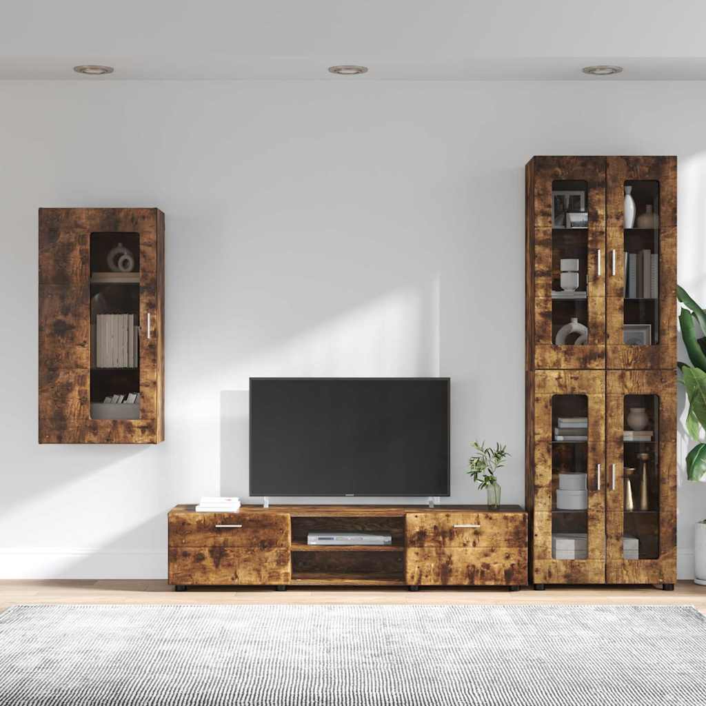 Ensemble meuble TV FLORIN 3 pcs Chêne fumé Bois d'ingénierie - XIOS