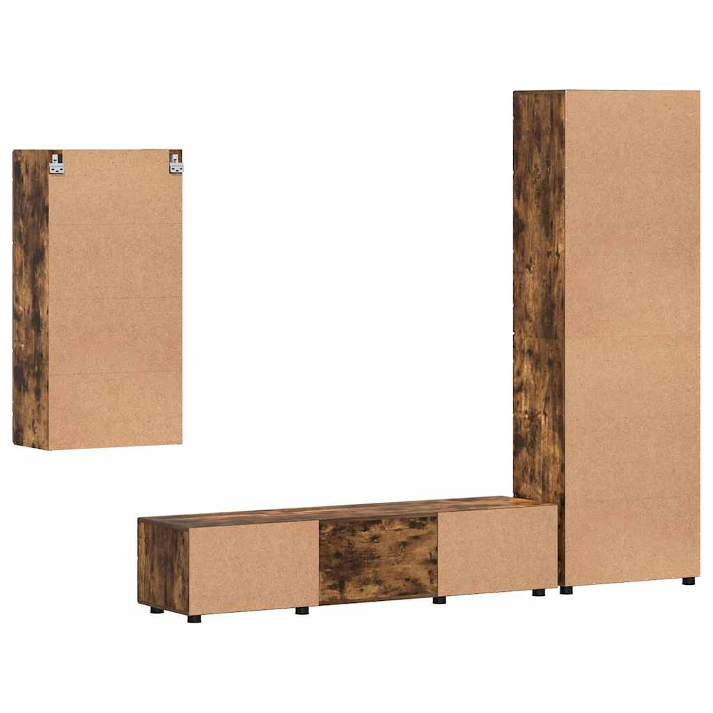 Ensemble meuble TV FLORIN 3 pcs Chêne fumé Bois d'ingénierie - XIOS