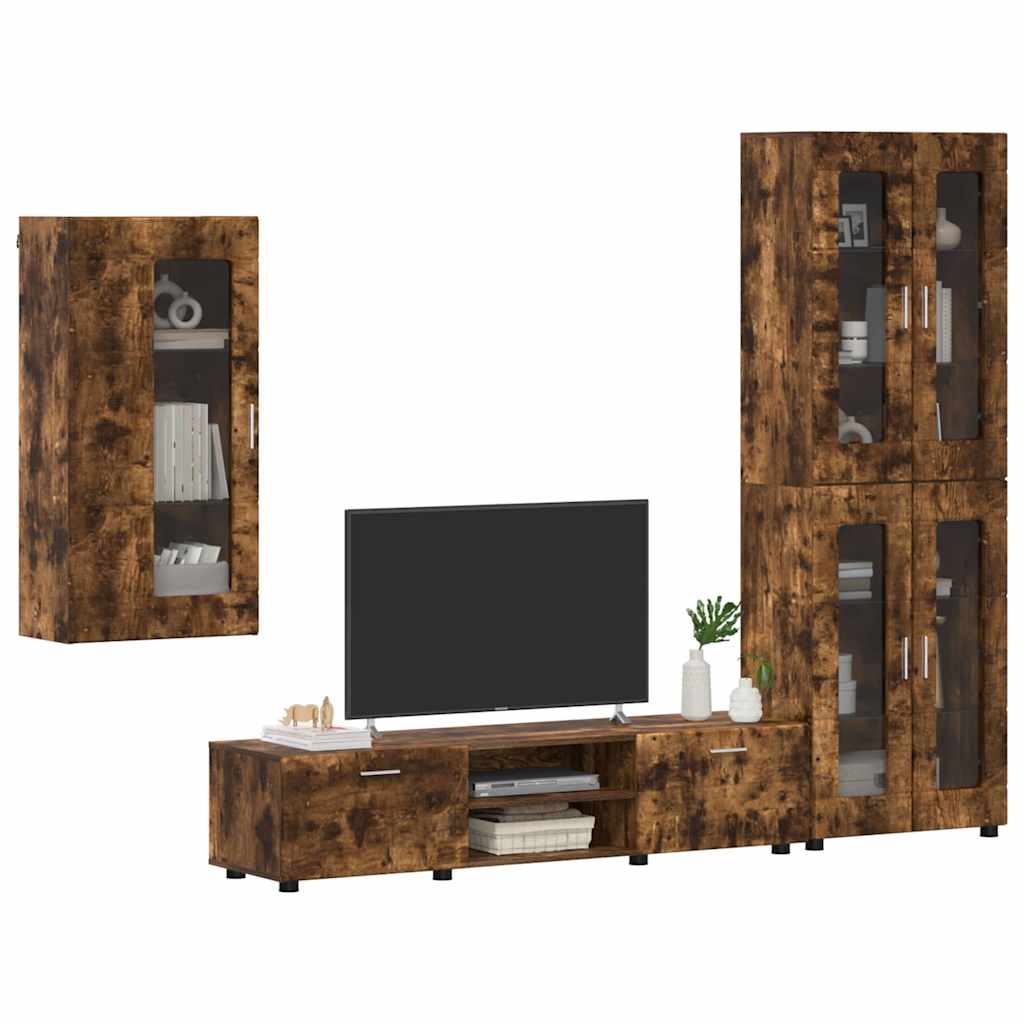 Ensemble meuble TV FLORIN 3 pcs Chêne fumé Bois d'ingénierie - XIOS