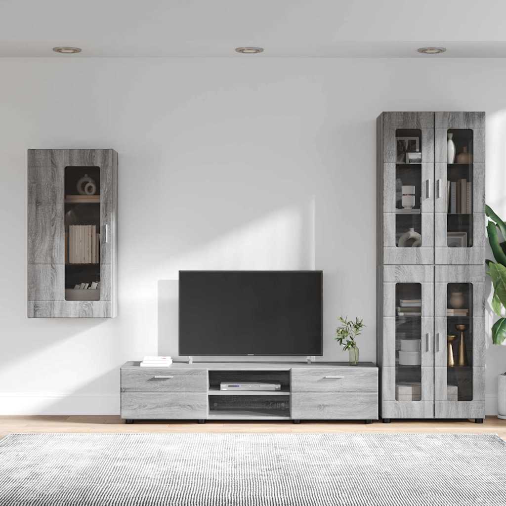 Ensemble meuble TV FLORIN 3 pcs Gris Sonoma Bois d'ingénierie - XIOS